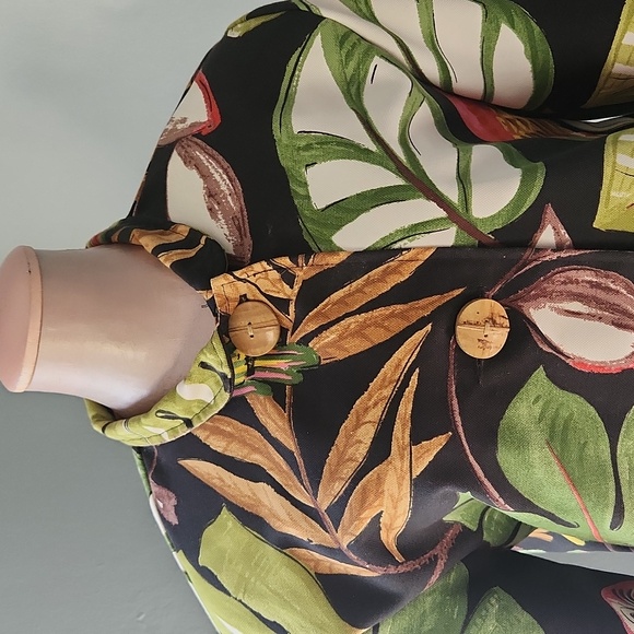 Vintage 90s Painted Pony Twill Artsy Parrot Tropical Jacket Medium - Picture 2 of 12